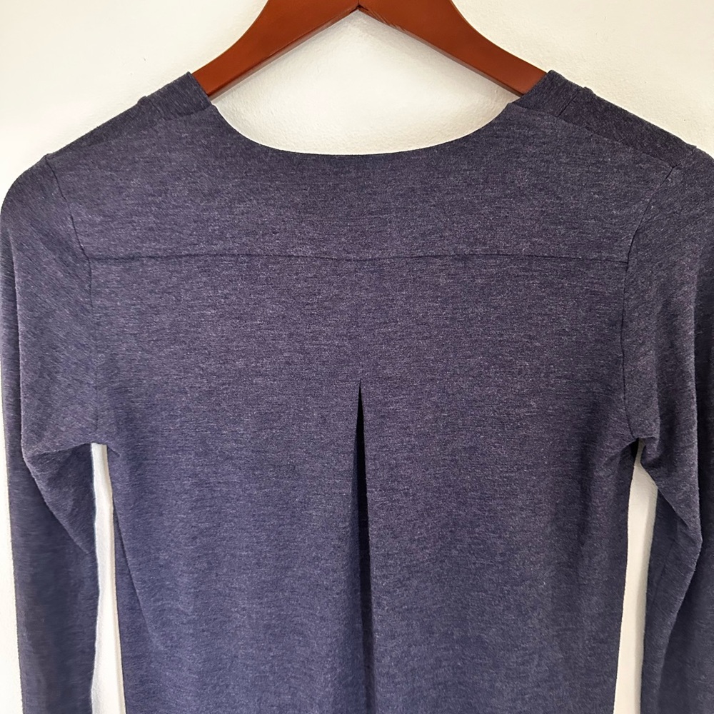 Hanro Long Sleeve Shirt Size XS Heather Blue V-Neck SOFT Lounge Wear Pajama Top - Picture 6 of 9